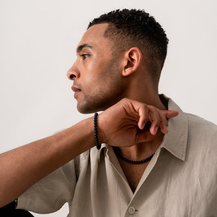 Dower & Hall Men's Black Pearl Bracelet