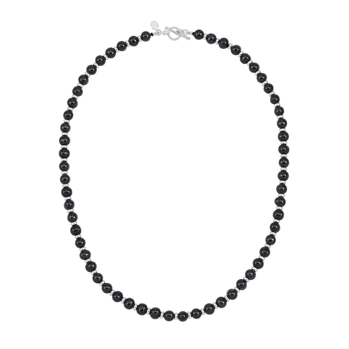dower & hall Men's Black Pearl Halo Necklace