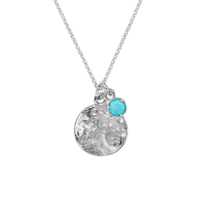 dower & hall Men's Disc & 5mm Turquoise Array Pendant