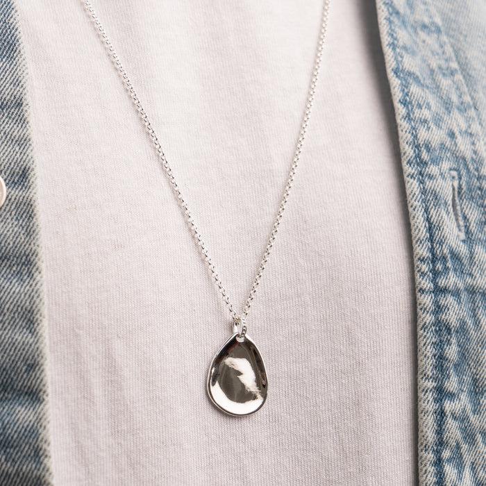 Dower & Hall Men's Engravable Large Pebble Pendant