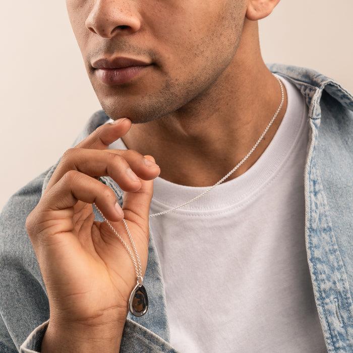 Dower & Hall Men's Engravable Large Pebble Pendant