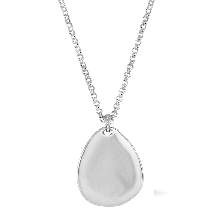 dower & hall Men's Engravable Large Pebble Pendant