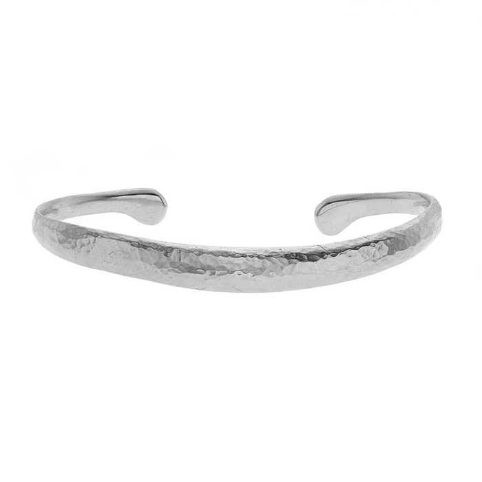 dower & hall Men's Hammered Curved Bangle