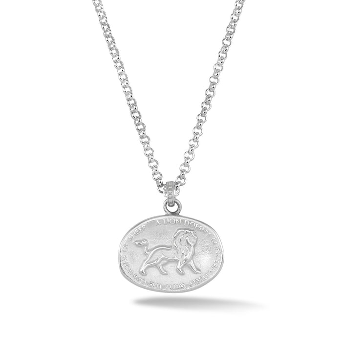 dower & hall Men's Inspiring Lion Talisman Necklace