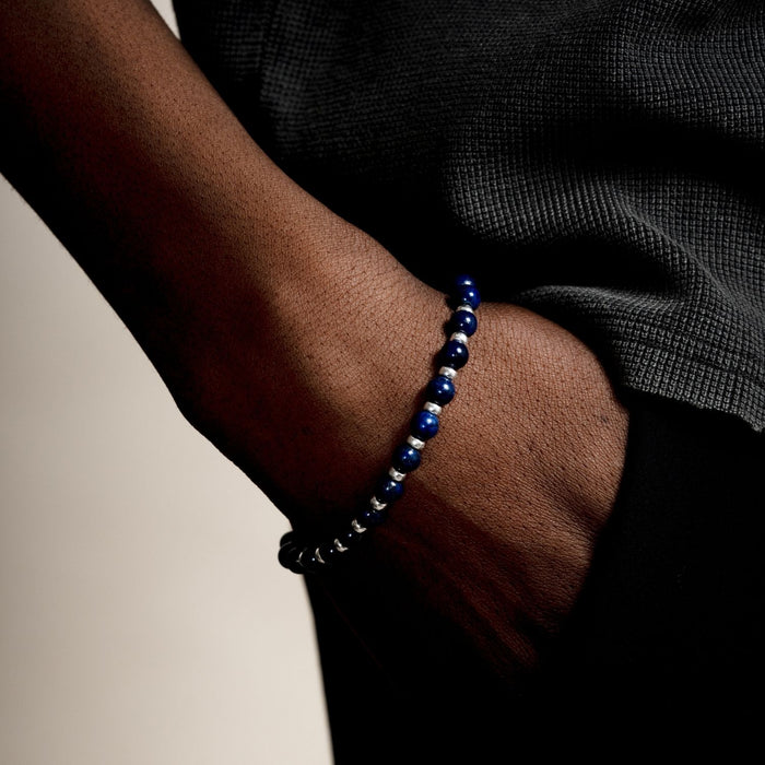 Dower & Hall Men's Lapis Lazuli Halo Bracelet