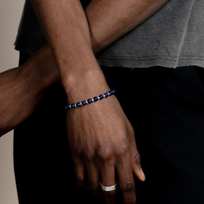 Dower & Hall Men's Lapis Lazuli Halo Bracelet