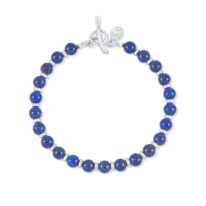 dower & hall Men's Lapis Lazuli Halo Bracelet