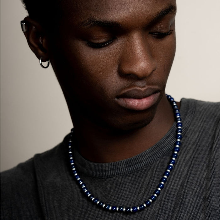 Dower & Hall Men's Lapis Lazuli Halo Necklace