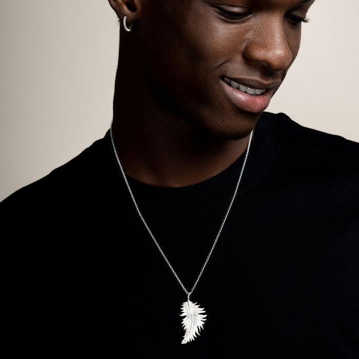 Dower & Hall Men's Large Feather Pendant