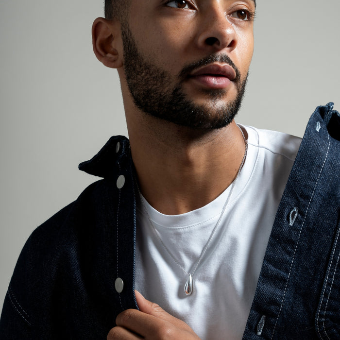 Dower & Hall Men's Lucky Teardrop Necklace