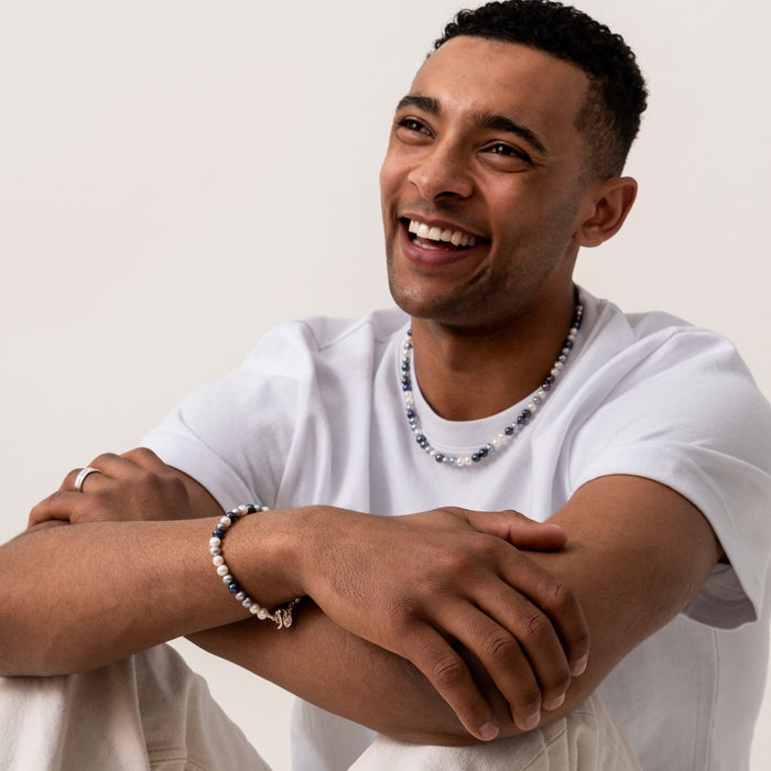 Dower & Hall Men's Mixed Pearls Bracelet