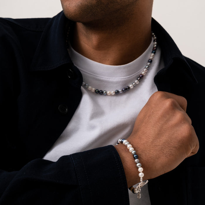 Dower & Hall Men's Mixed Pearls Bracelet