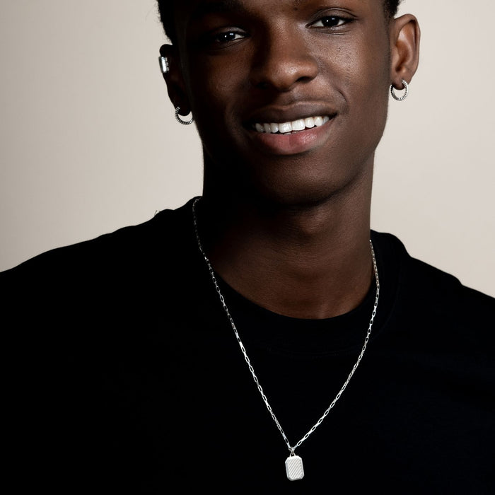 Dower & Hall Men's Octagon Humbug Paperclip Necklace