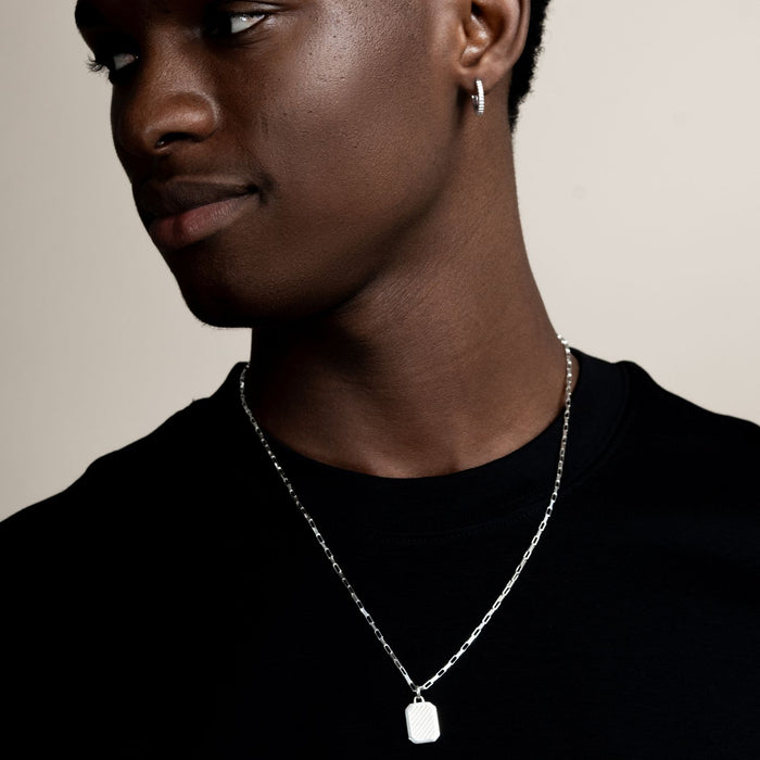 Dower & Hall Men's Octagon Humbug Paperclip Necklace