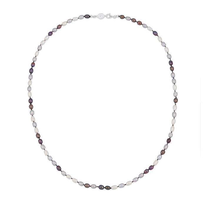 dower & hall Men's Oval Mixed Pearl Necklace