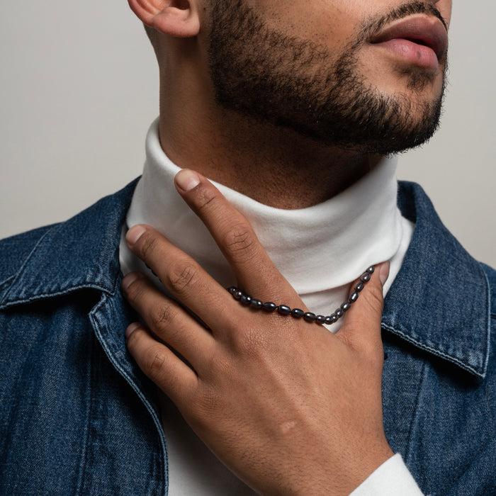 Dower & Hall Men's Oval Peacock Pearl Necklace