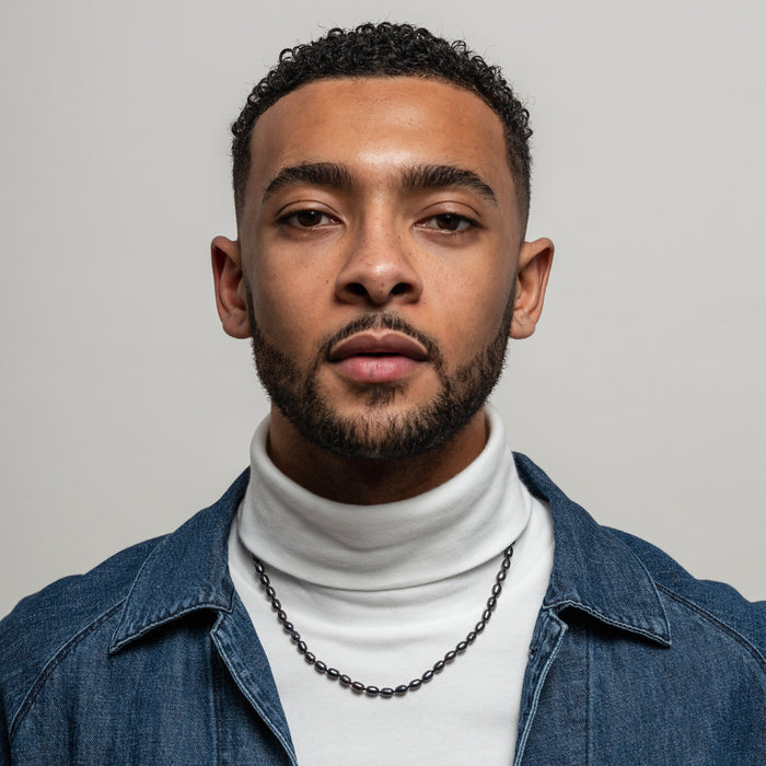 Dower & Hall Men's Oval Peacock Pearl Necklace