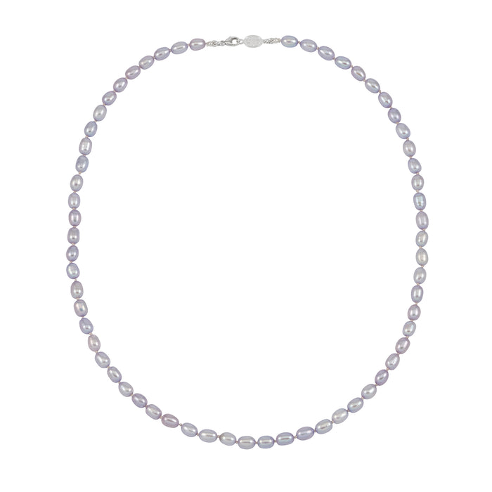 dower & hall Men's Oval Powder Blue Pearl Necklace