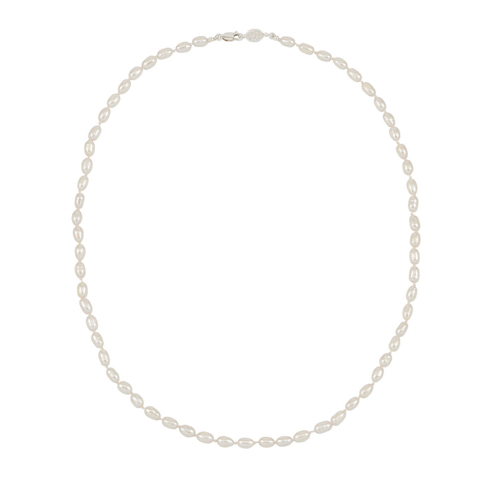 dower & hall Men's Oval White Pearl Necklace