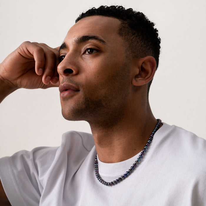 Dower & Hall Men's Peacock Freshwater Pearl Necklace