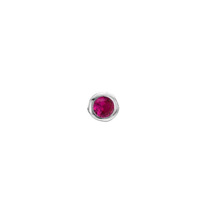 dower & hall Men's Single 3mm Red Ruby Dewdrop Stud