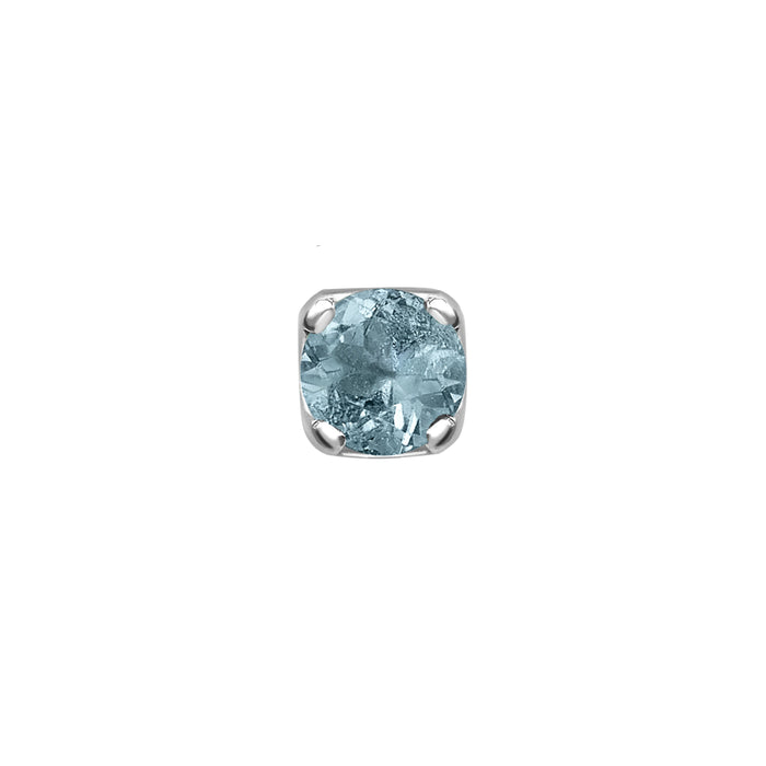 dower & hall Men's Single 6mm Aquamarine Stud