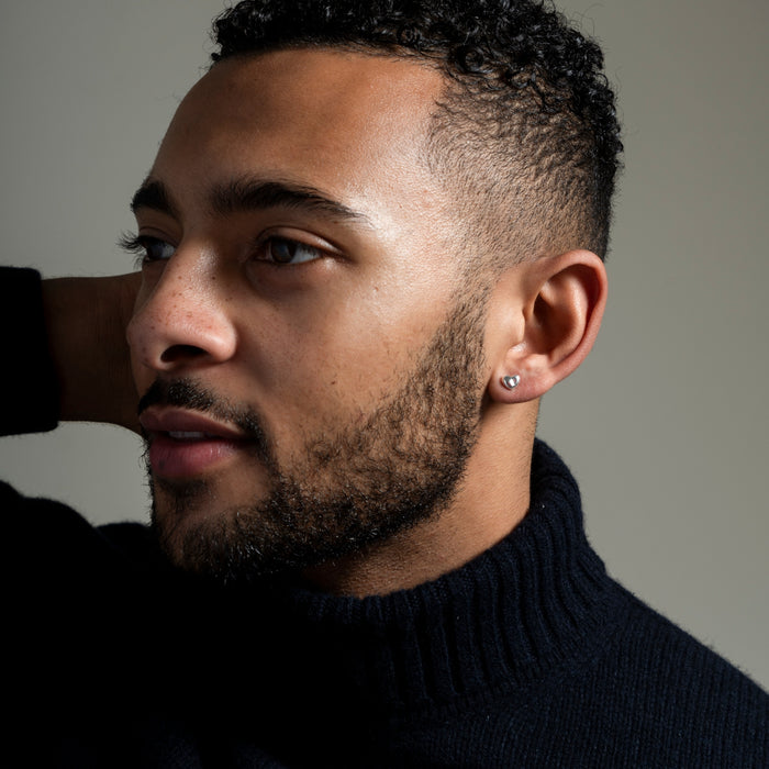 Dower & Hall Men's Single Sculptural Mini Heart Stud