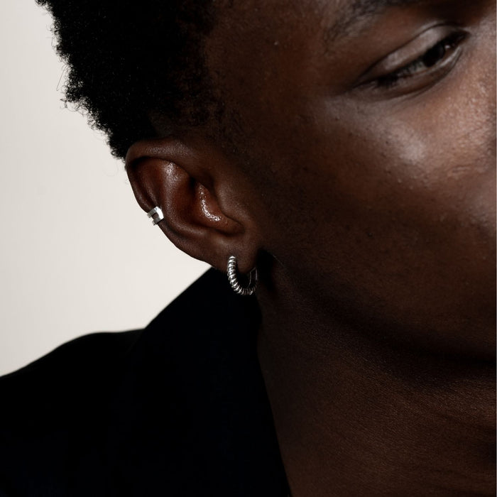 Dower & Hall Men's Small Twist Hoops