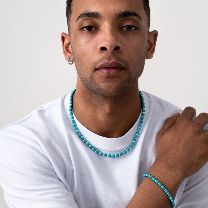 Dower & Hall Men's Turquoise Halo Necklace