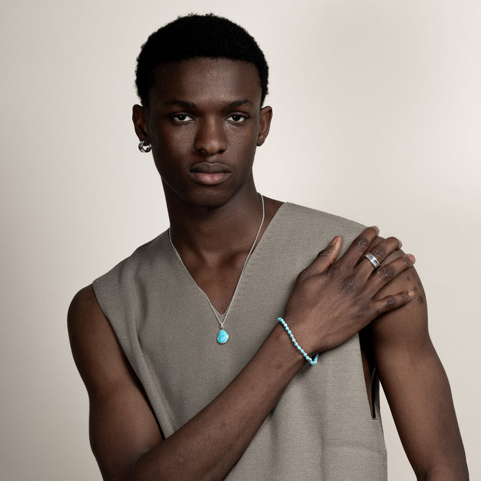 Dower & Hall Men's Turquoise Pebble Pendant