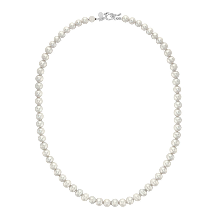 dower & hall Men's White Freshwater Pearl Necklace