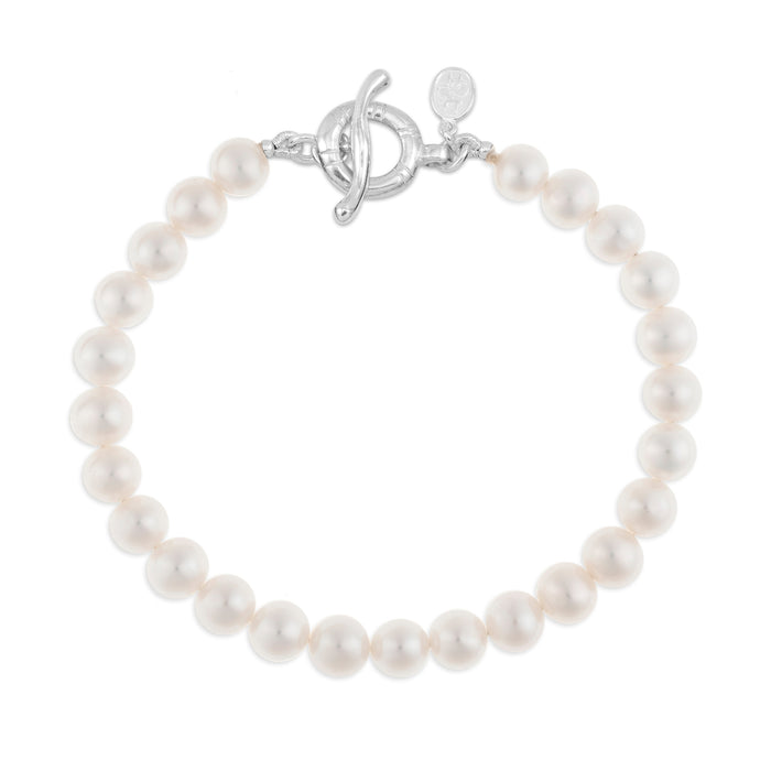 dower & hall Men's White Pearl Bracelet