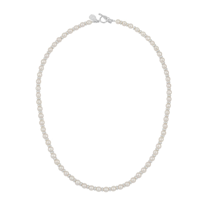 dower & hall Men's White Pearl Halo Necklace