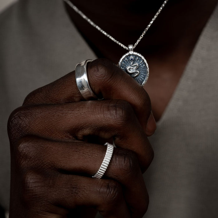 Dower & Hall Men's Wide Waterfall Ring