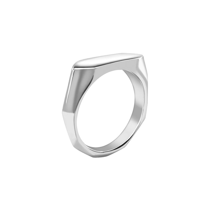 dower & hall Mens Long Pebble Signet Ring