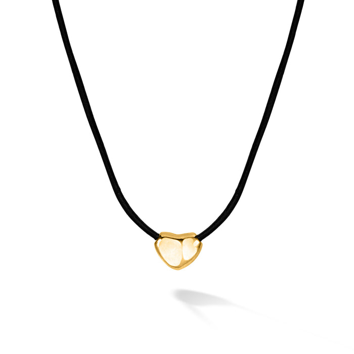 Dower & Hall Mini Puff Heart Cord Necklace