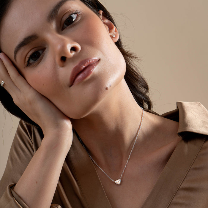 Dower & Hall Mini Puff Heart Pendant