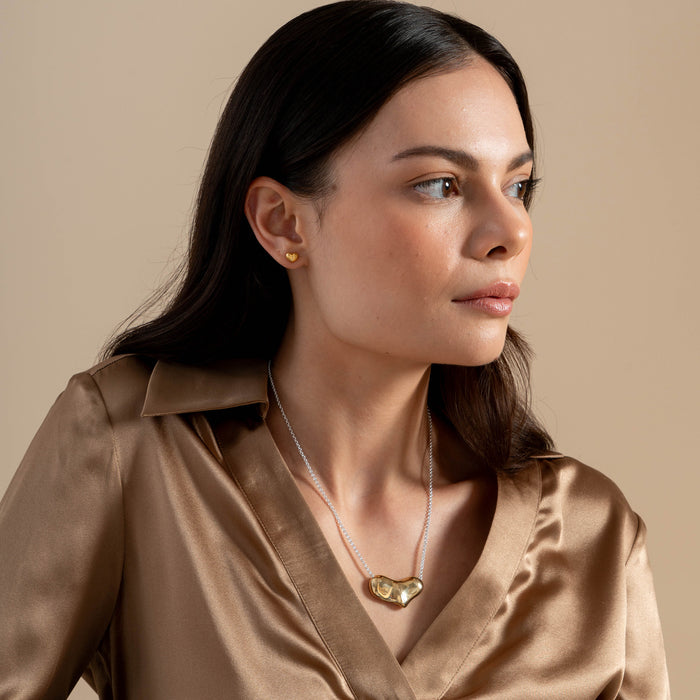 Dower & Hall Mini Puff Heart Studs