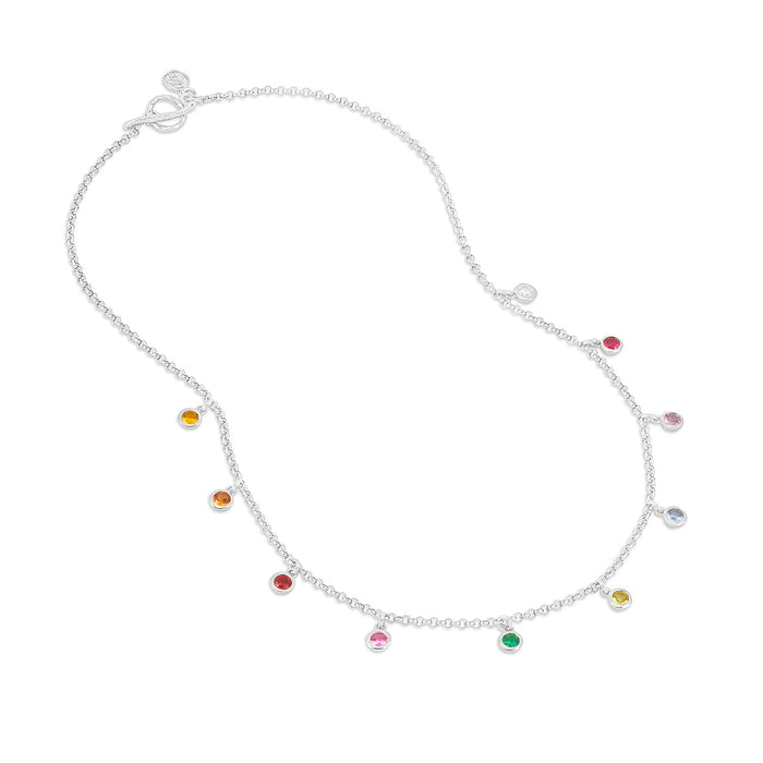 Dower & Hall Mixed Gemstone Array Chain Necklace