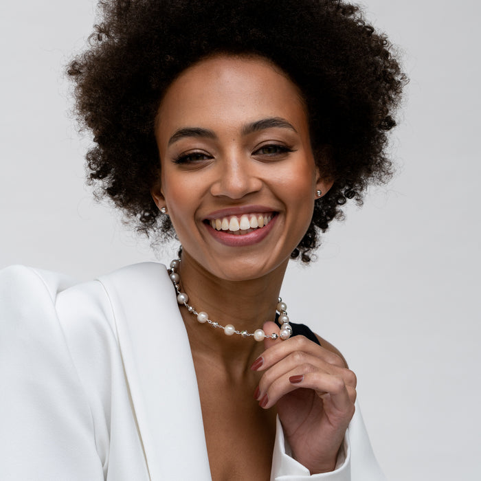 Dower & Hall Nugget & White Freshwater Pearl Necklace