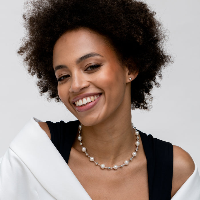 Dower & Hall Nugget & White Freshwater Pearl Necklace