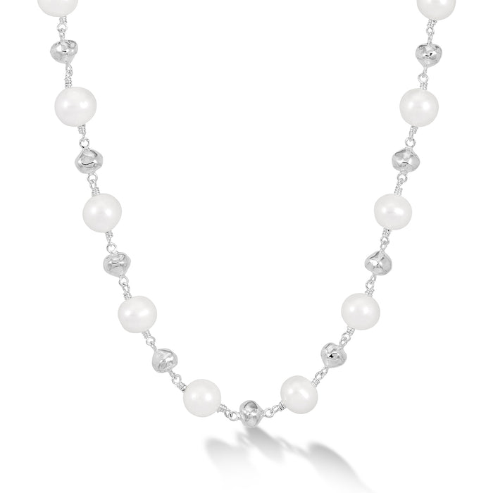Dower & Hall Nugget & White Freshwater Pearl Necklace