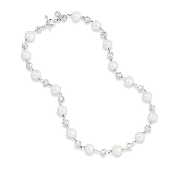 dower & hall Nugget & White Freshwater Pearl Necklace