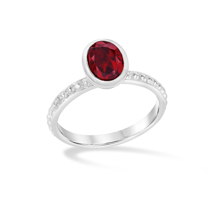 dower & hall Oval Garnet Granular Dotty Twinkle Ring