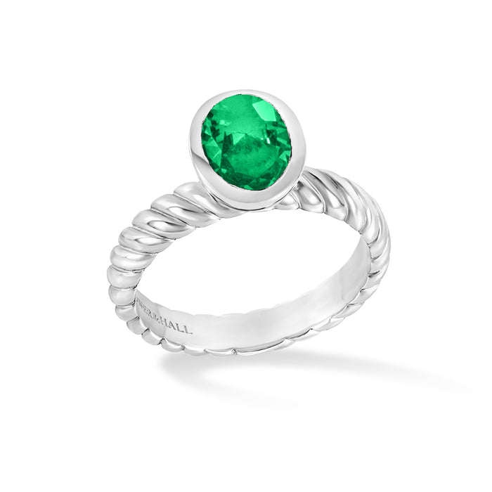 dower & hall Oval Green Garnet Twist Twinkle Ring