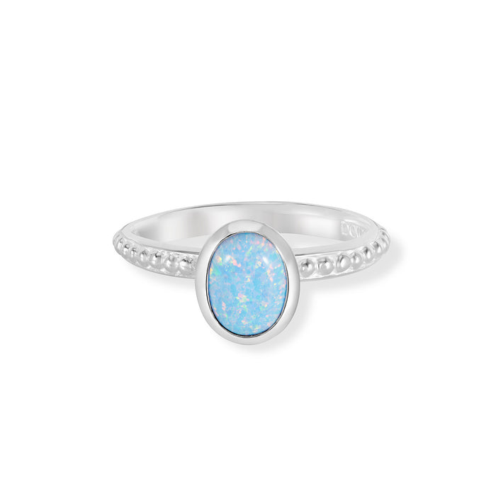 Dower & Hall Oval Opal Granular Dotty Twinkle Ring