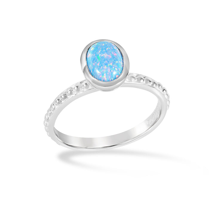 dower & hall Oval Opal Granular Dotty Twinkle Ring