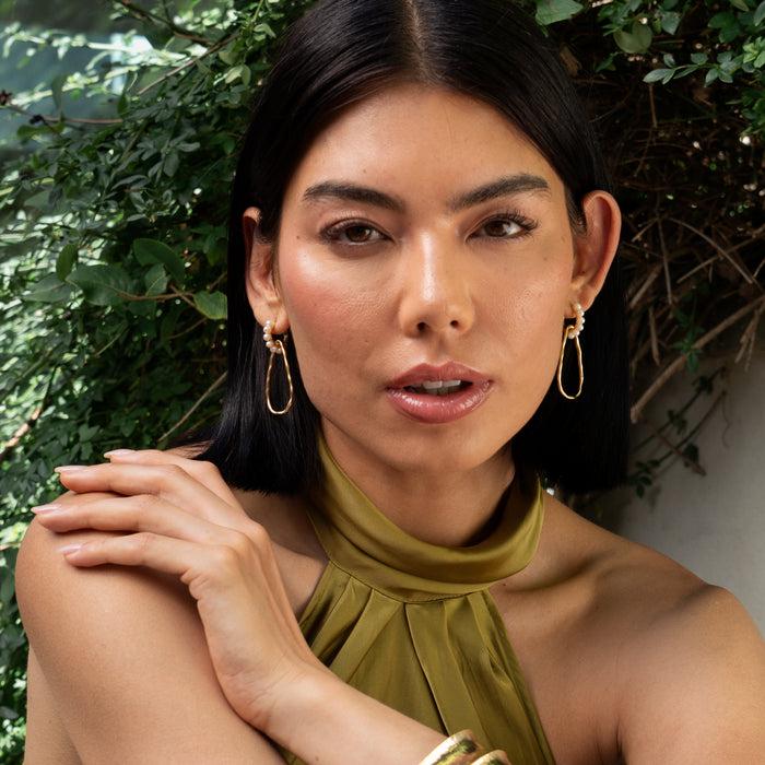 Dower & Hall Pearl Huggies & Waterfall Drops