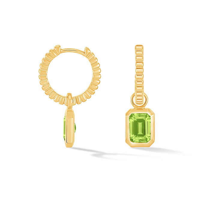 Dower & Hall Peridot Humbug Huggie Charm Hoops
