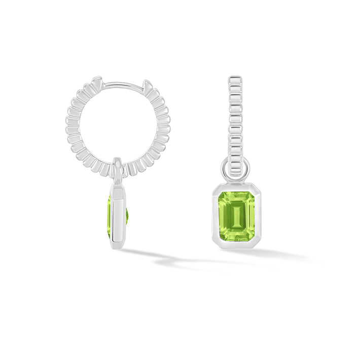 dower & hall Peridot Humbug Huggie Charm Hoops